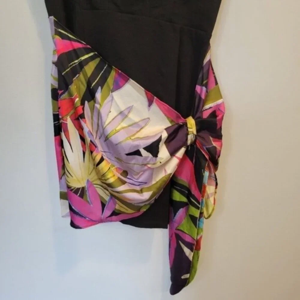 Zara | Contrasting Mixed Pareo Wrap Mini Dress Multicolored - Picture 5 of 10